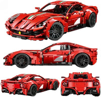 Thumbnail for Building Blocks Tech MOC Ferrari F12 Berlinetta Sports Car Bricks Toy T5001 Construction Set Toys - 1