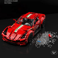 Thumbnail for Building Blocks Tech MOC Ferrari F12 Berlinetta Sports Car Bricks Toy T5001 Construction Set Toys - 6