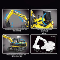 Thumbnail for Building Blocks Tech MOC RC Motorized Excavator Truck Bricks Toys T4001 Construction Set Toys - 3