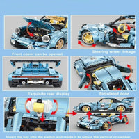 Thumbnail for Building Blocks Tech MOC Supercar Porsche 911 RWB Bricks Toys T5036B Construction Set Toys - 6