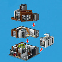 Thumbnail for Building Blocks MOC City Expert Street Brown Modern Villa Bricks Toys 10204 Construction Set Toys - 9