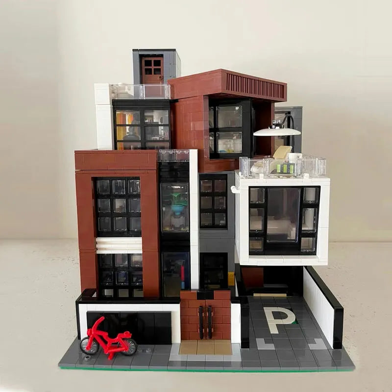 Building Blocks MOC City Expert Street Brown Modern Villa Bricks Toys 10204 Construction Set Toys - 15