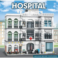 Thumbnail for Building Blocks MOC Street Expert City Hospital Bricks Toy 10188 Construction Set Toys - 12