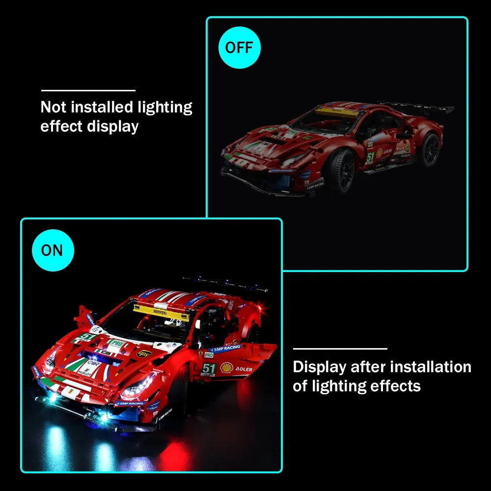 Lights Set DIY LED Lighting Set For 42125 Ferrari 488 GTE Construction Set Toys - 2