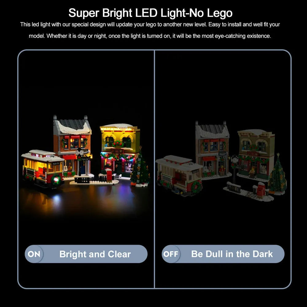 Lights Set DIY LED Lights Kit For 10308 The Holiday Main Street Construction Set Toys - 2