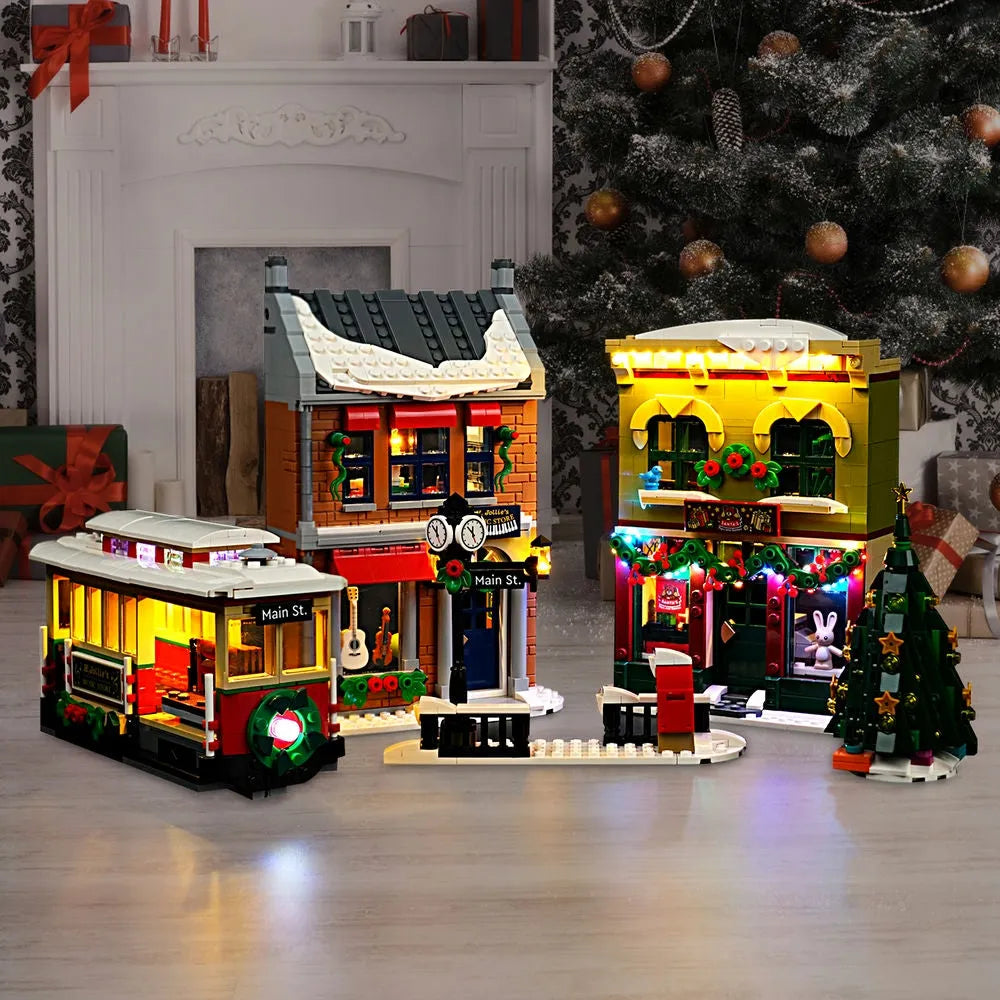 Lights Set DIY LED Lights Kit For 10308 The Holiday Main Street Construction Set Toys - 7