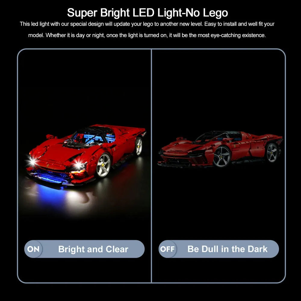 Lights Set DIY LED Lights Set For 42143 Ferrari Daytona SP3 Construction Set Toys - 2