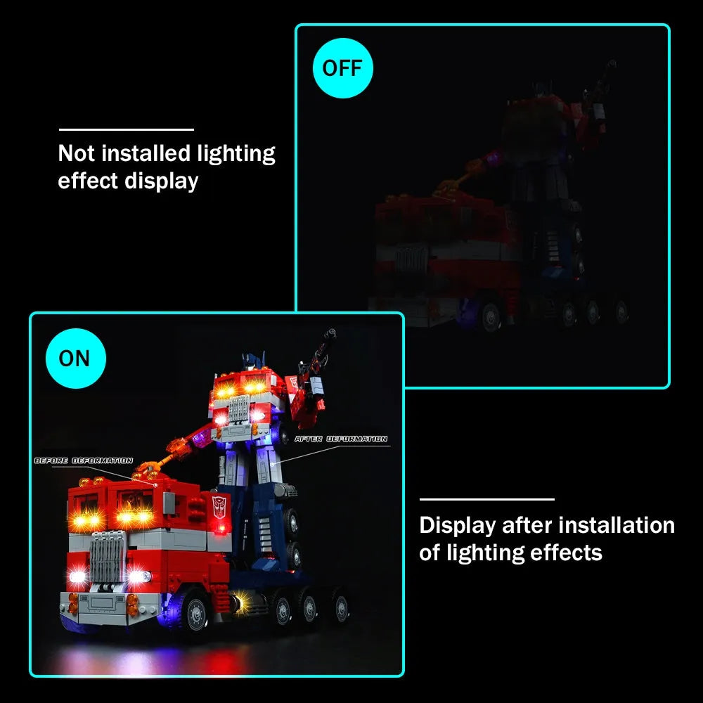 Lights Set DIY Lights Set For Ideas 10302 Optimus Prime Autobot Construction Set Toys - 4