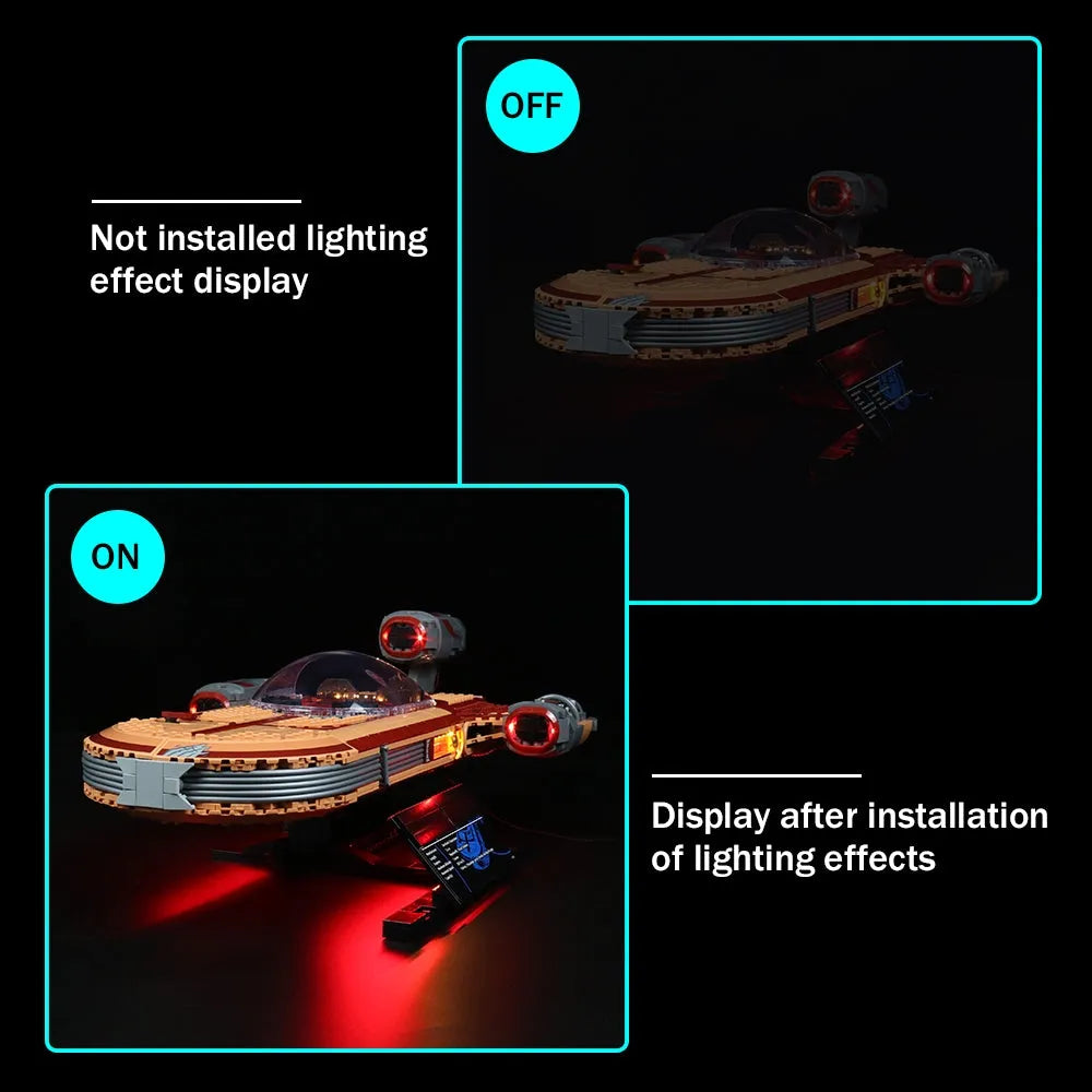 Lights Set LED Light Kit For Star Wars 75341 Landspeeder - 7