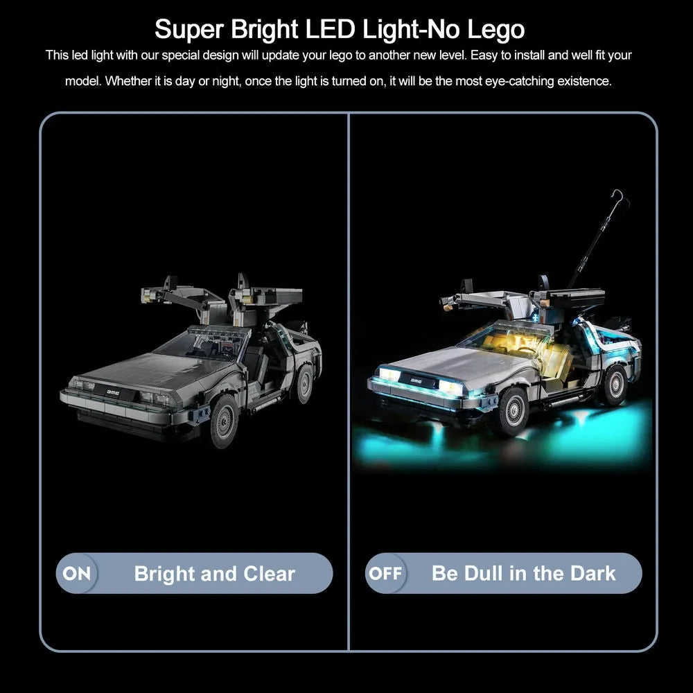 Lights Set LED Light Set For Creator 10300 Back to the Future Time Machine Car Construction Set Toys - 4