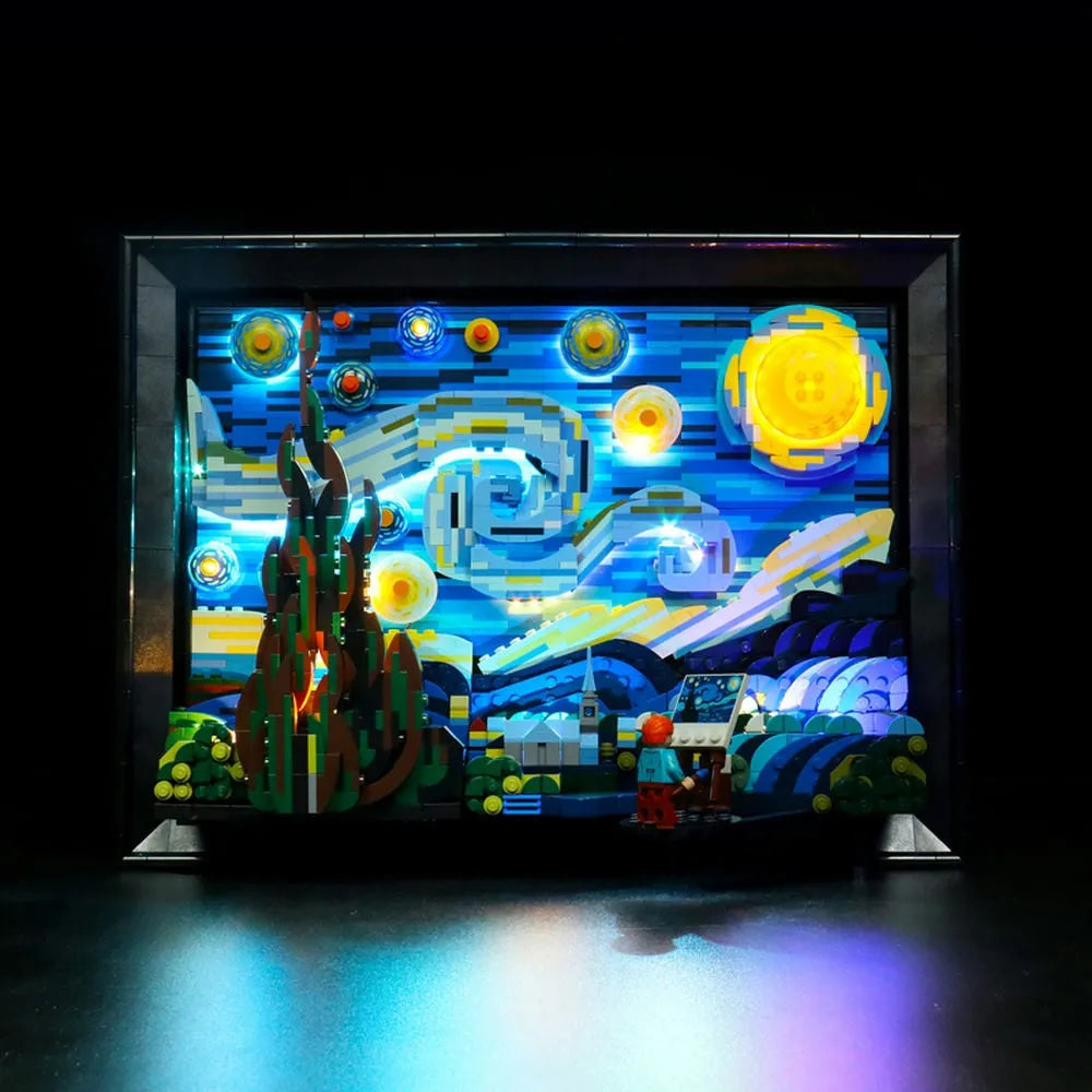 Lights Set LED Light Set For Ideas 21333 The Starry Night Vincent Van Gogh Construction Set Toys - 1