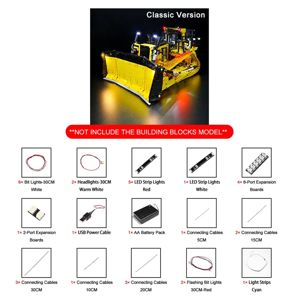 Lights Set LED Light Set For Technic 42131 Cat D11 Bulldozer Construction Set Toys - 8