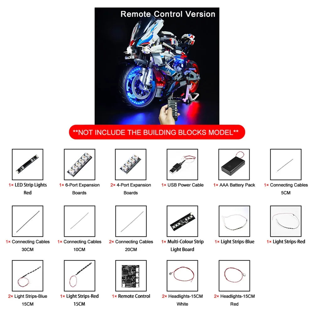 Lights Set LED Lights Set For 42130 Racing Motorcycle M 1000 RR Construction Set Toys - 9