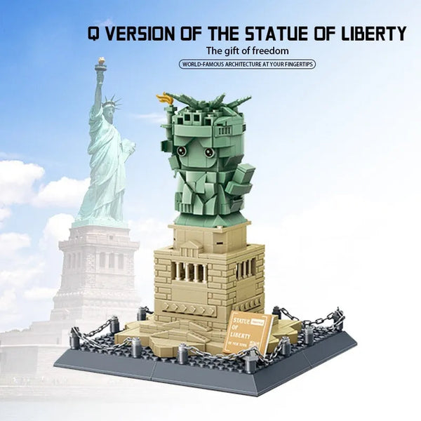 Wonder World Architecture series Statue of Liberty Model Building Blocks set classic City street view store Toys for children Gift