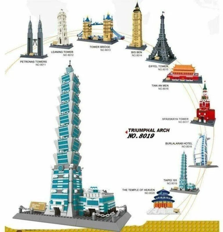 Building Blocks MOC Architecture Taipei 101 Tower Bricks Toys Construction Set Toys - 6