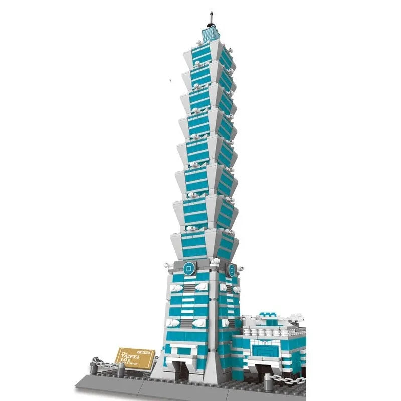 Building Blocks MOC Architecture Taipei 101 Tower Bricks Toys Construction Set Toys - 5