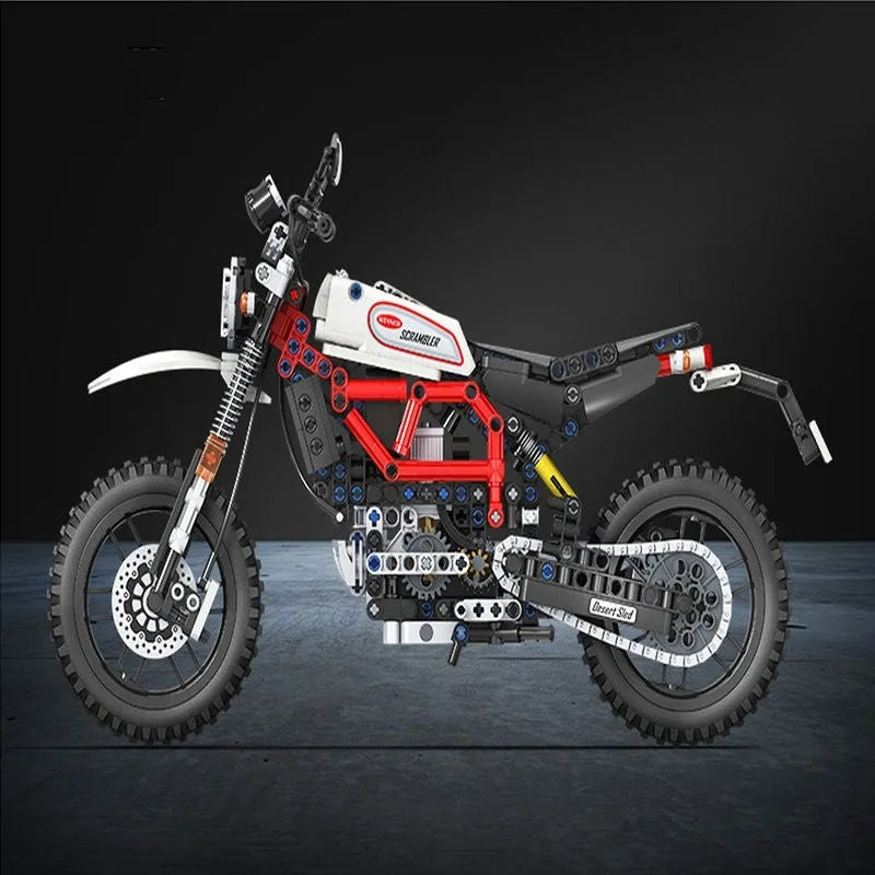 MOC Creator City Moto Cross Motorcycle Bricks Toys