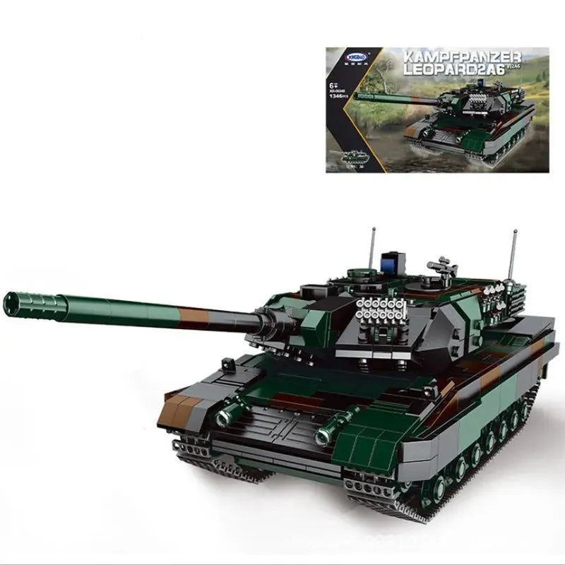 Building Blocks Military WW2 German Kampfpanzer Leopard 2A6 Battle Tank Bricks Toy Construction Set Toys - 1