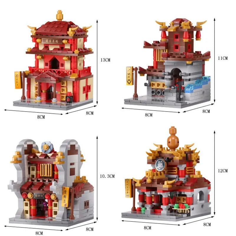 Building Blocks MOC Architecture China Town Street Bricks Toy - 10
