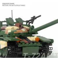 Thumbnail for Building Blocks MOC Military WW2 T72 Main Battle Tank Bricks Kids Toys Construction Set Toys - 5