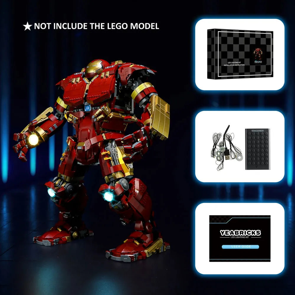 Lights Set DIY LED Light Set For 76210 The Hulkbuster MK44 Construction Set Toys - 8