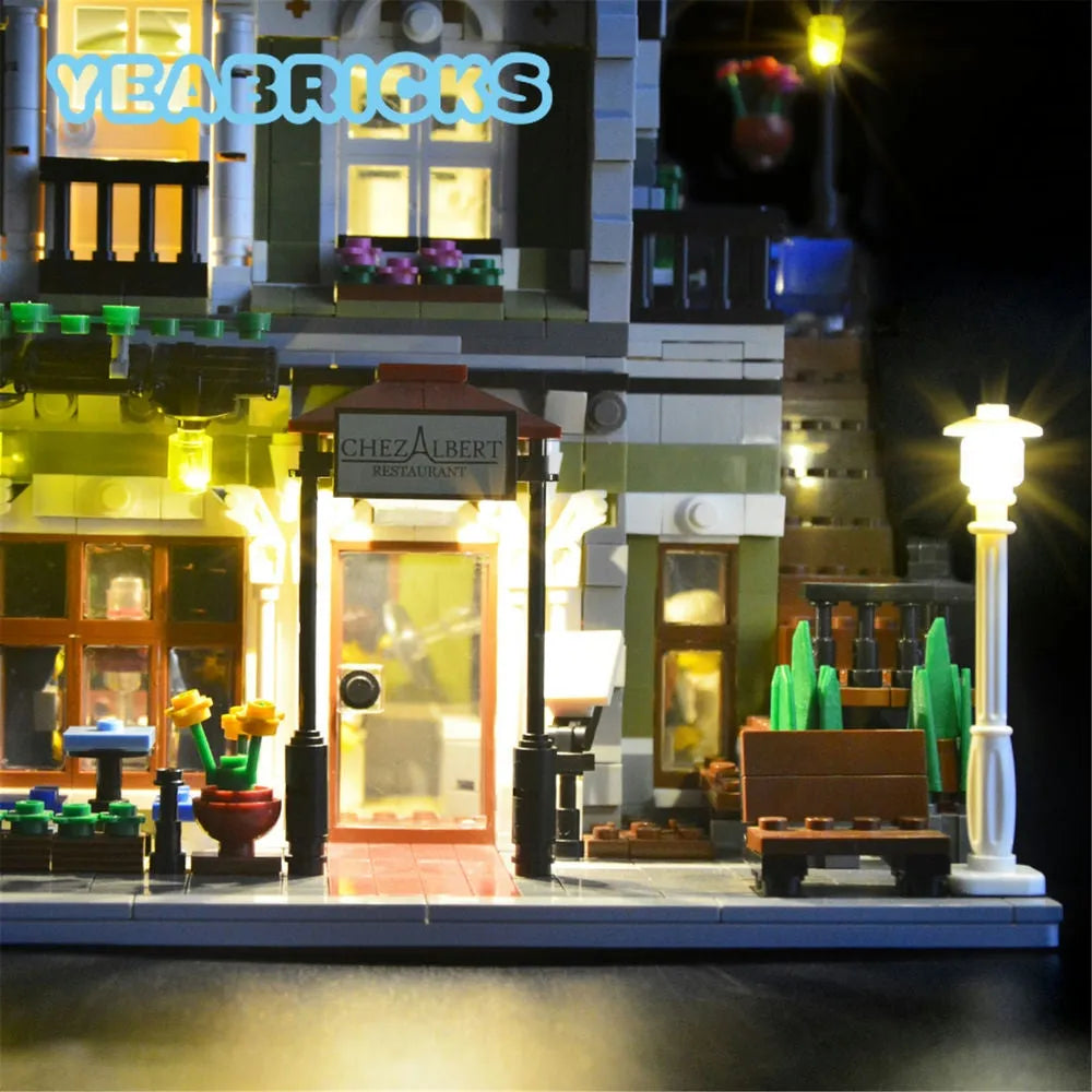 Lights Set LED Light Kit For 10243 The Parisian Restaurant Construction Set Toys - 4