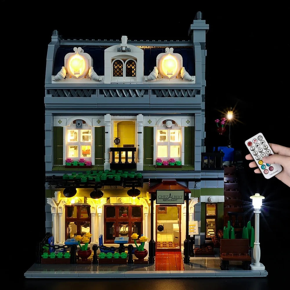 Lights Set LED Light Kit For 10243 The Parisian Restaurant Construction Set Toys - 8