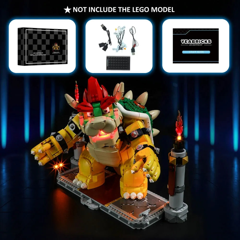 Lights Set LED Lighting Set For 71411 The Mighty Bowser Construction Set Toys - 8