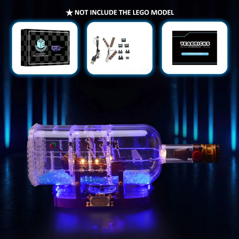 Lights Set LED Lights Kit For 21313 The Ship In A Bottle Construction Set Toys - 13