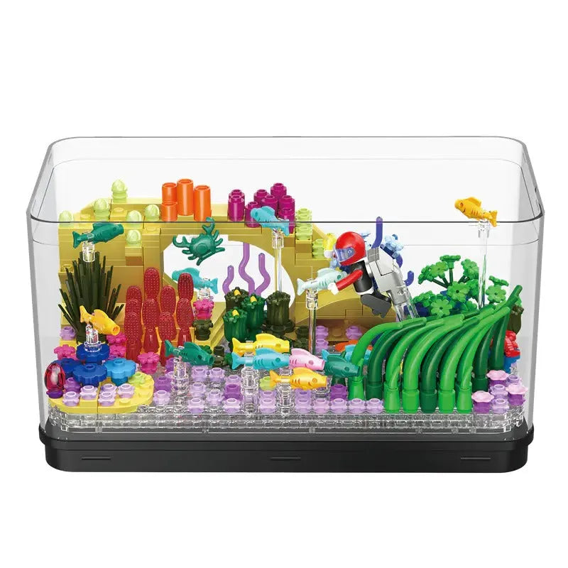 Building Blocks Creator MOC Aquarium Fish Tank MINI Bricks Toys DZ6101 Construction Set Toys - 1