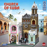 Thumbnail for Building Blocks MOC 6021 Street City Church Of Cuba Modular MINI Bricks Toy Construction Set Toys - 2