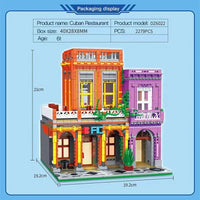 Thumbnail for Building Blocks MOC 6022 City Street Cuban Restaurant Modular MINI Bricks Toys Construction Set Toys - 5